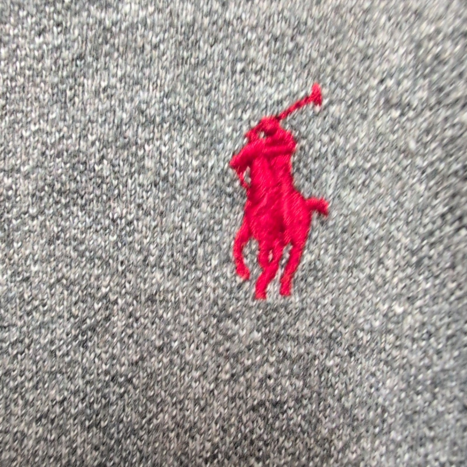 Polo Ralph Lauren Homme L Gris Logo Rouge Polo Manches Courtes Custom Fit