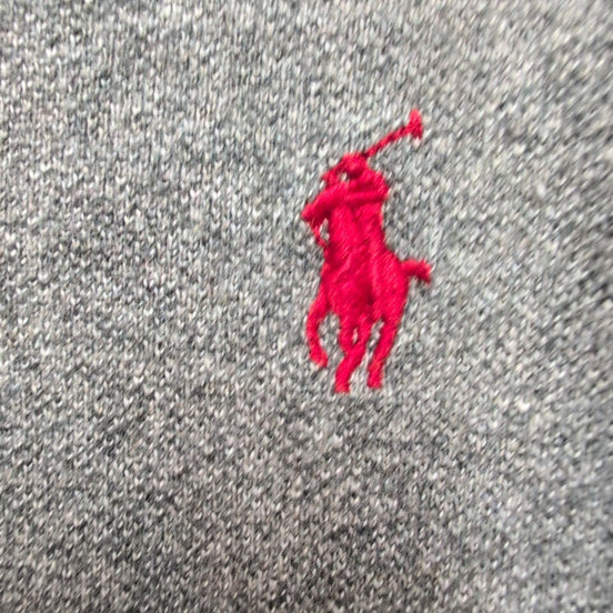 Polo Ralph Lauren Homme L Gris Logo Rouge Polo Manches Courtes Custom Fit