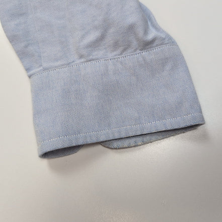 Chemise Ralph Lauren Blake M Bleu Clair Logo Marron Coton manches longues