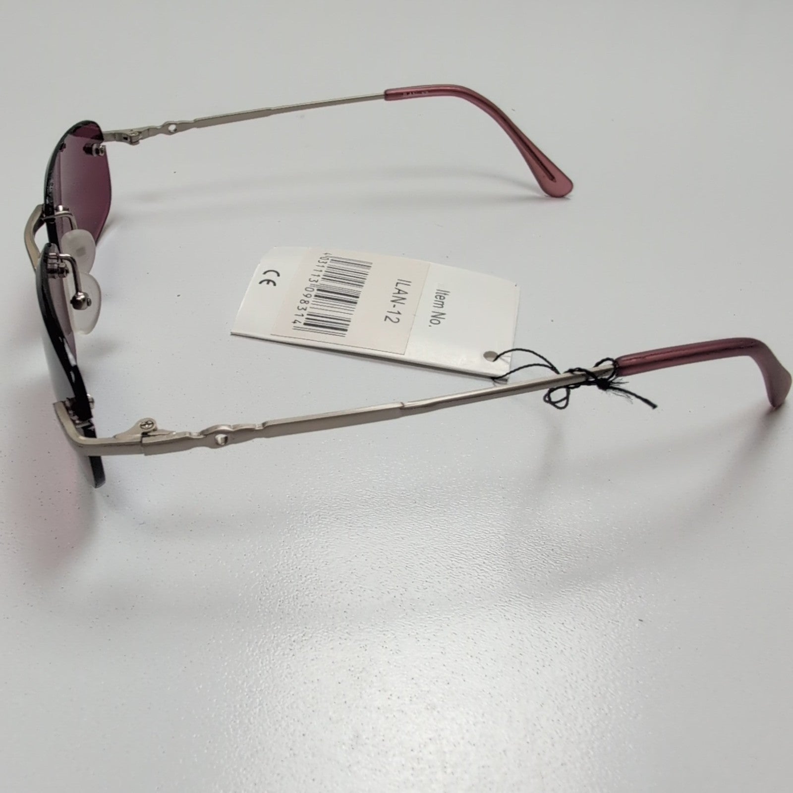 Lunettes de soleil Y2K Branche fine Métal Sans Monture Bordeaux