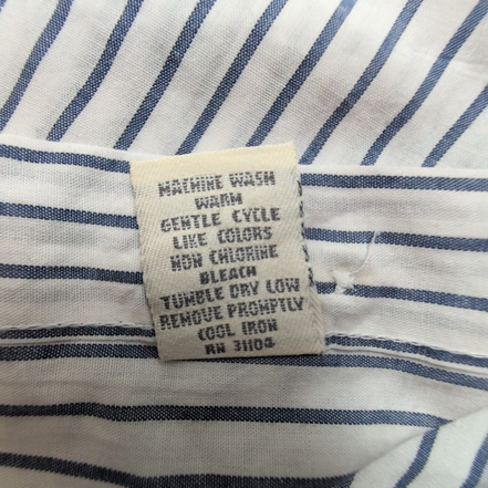Chemise Andhurst XL Blanc Rayures Bleues 60% Coton Manches Courtes