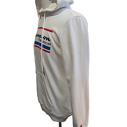CHAMPION Sweat à Capuche Homme S Blanc Logo Drapeau Américain Hoodie Sport