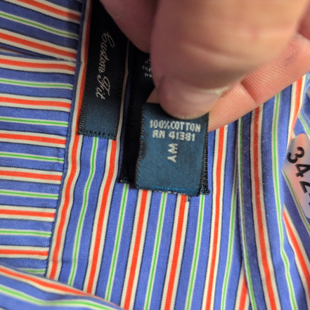 Chemise Ralph Lauren XXL Custom Fit Made in Hong Kong Rayures Coton