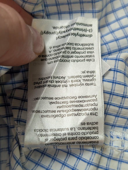 Chemise Columbia PFG bleu et blanche à carreaux taille L #286msch