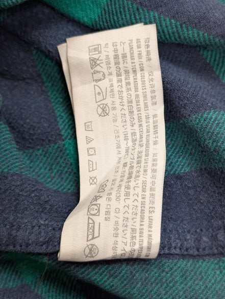 🌊 Chemise HOLLISTER Flanelle Carreaux Vert Bleu M Coton |306S