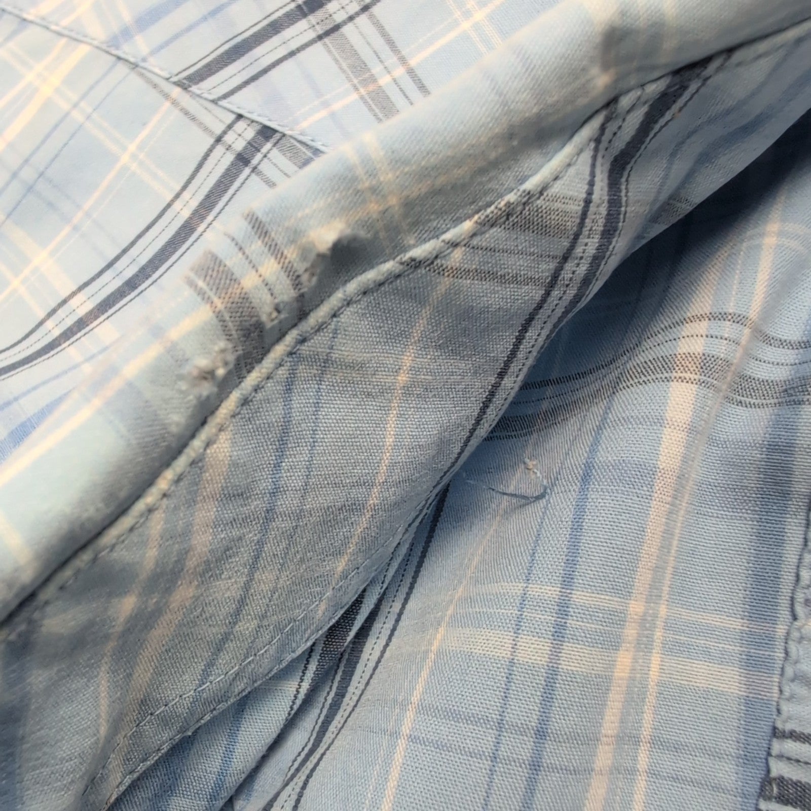Chemise Tommy Hilfiger Manche Courte Bleu Ciel Carreaux Taille XXL Une Poche