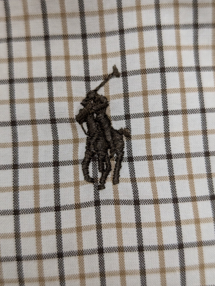 Chemise Polo Ralph Lauren Shirt L Carreaux Marron Beige Noir Button Down