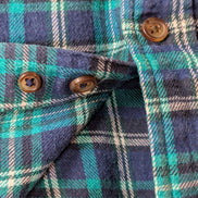 CHAPS Flanelle Vert Bleu L Logo Brodé VINTAGE 100% Coton | 309S
