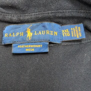 Chemise Ralph Lauren XXL Featherweight Mesh Coton Piqué Bleu Marine Logo Blanc