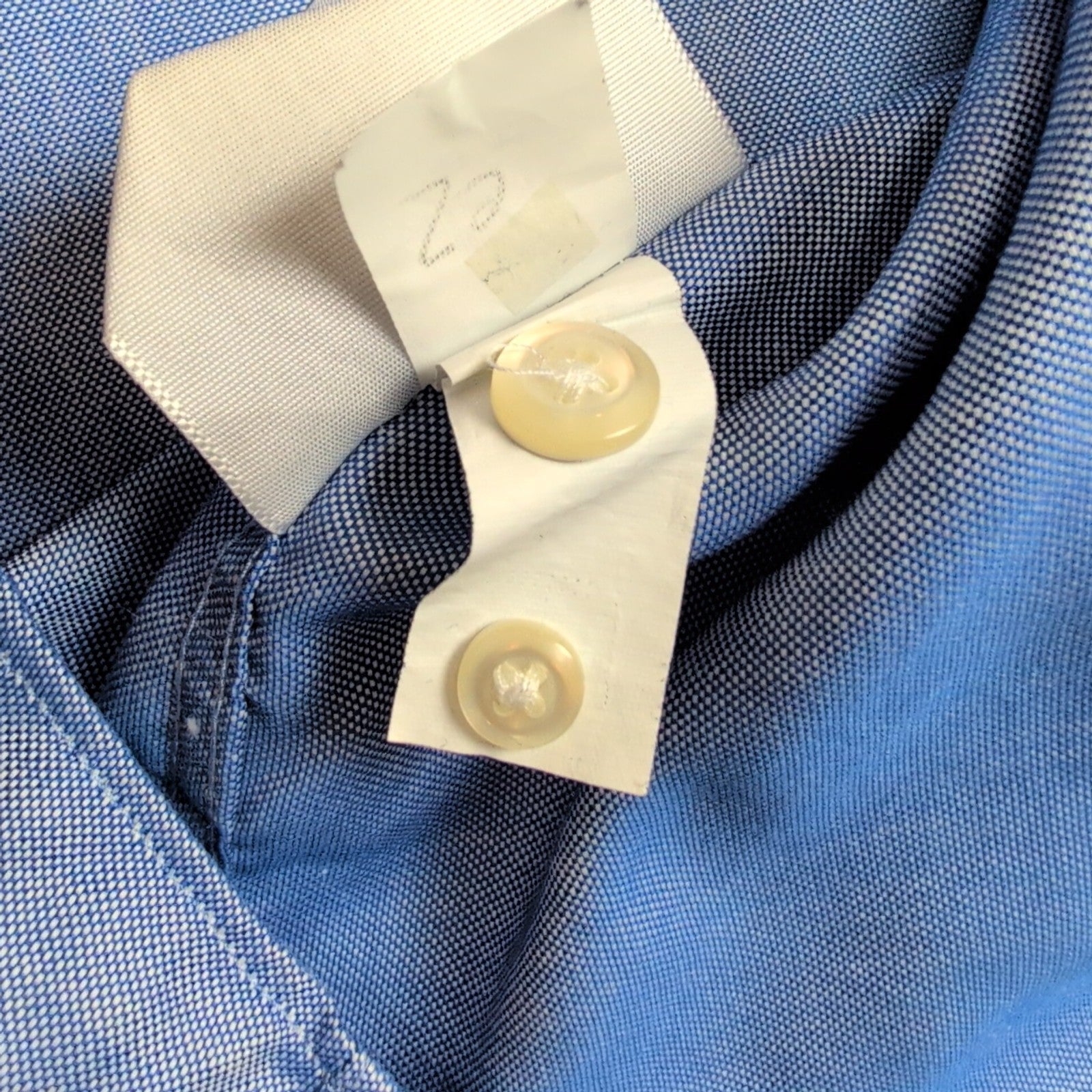 Chemise Nautica Bleu Uni 100% Coton Vintage Taille L Manches Longues