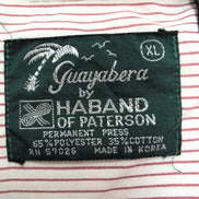 Chemise Hawaïenne Haband XL Bordeaux Rayures 4 Poches Panama Brodée