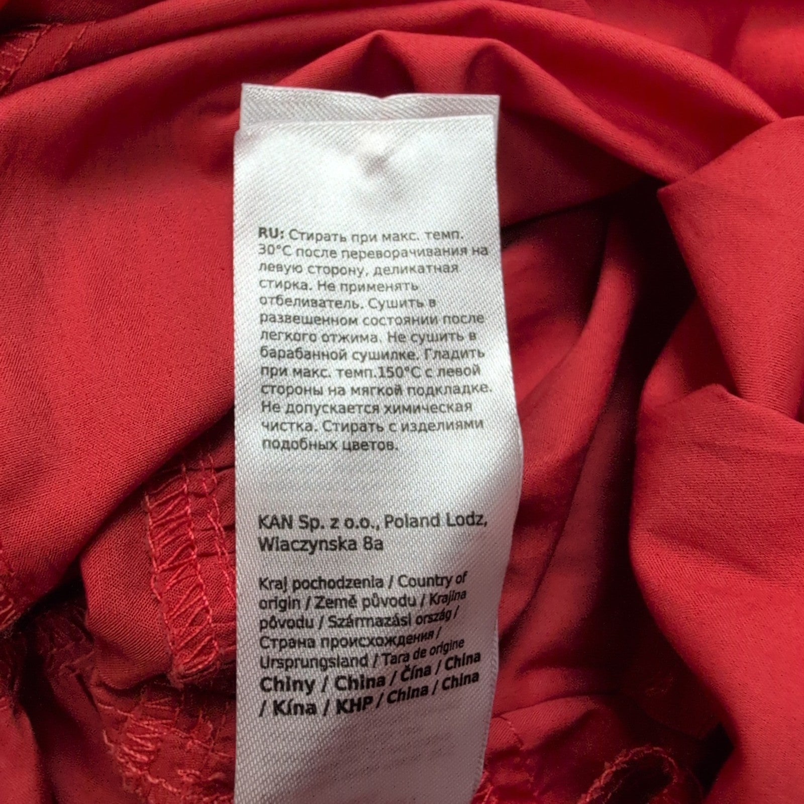 Robe TATUUM Lanola T38 Rouge Pâle Coton Manches Longues Neuve Étiquette