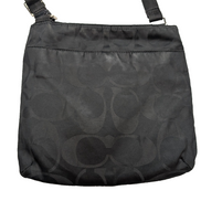Sac Coach bandoulière en toile jacquard Signature noire