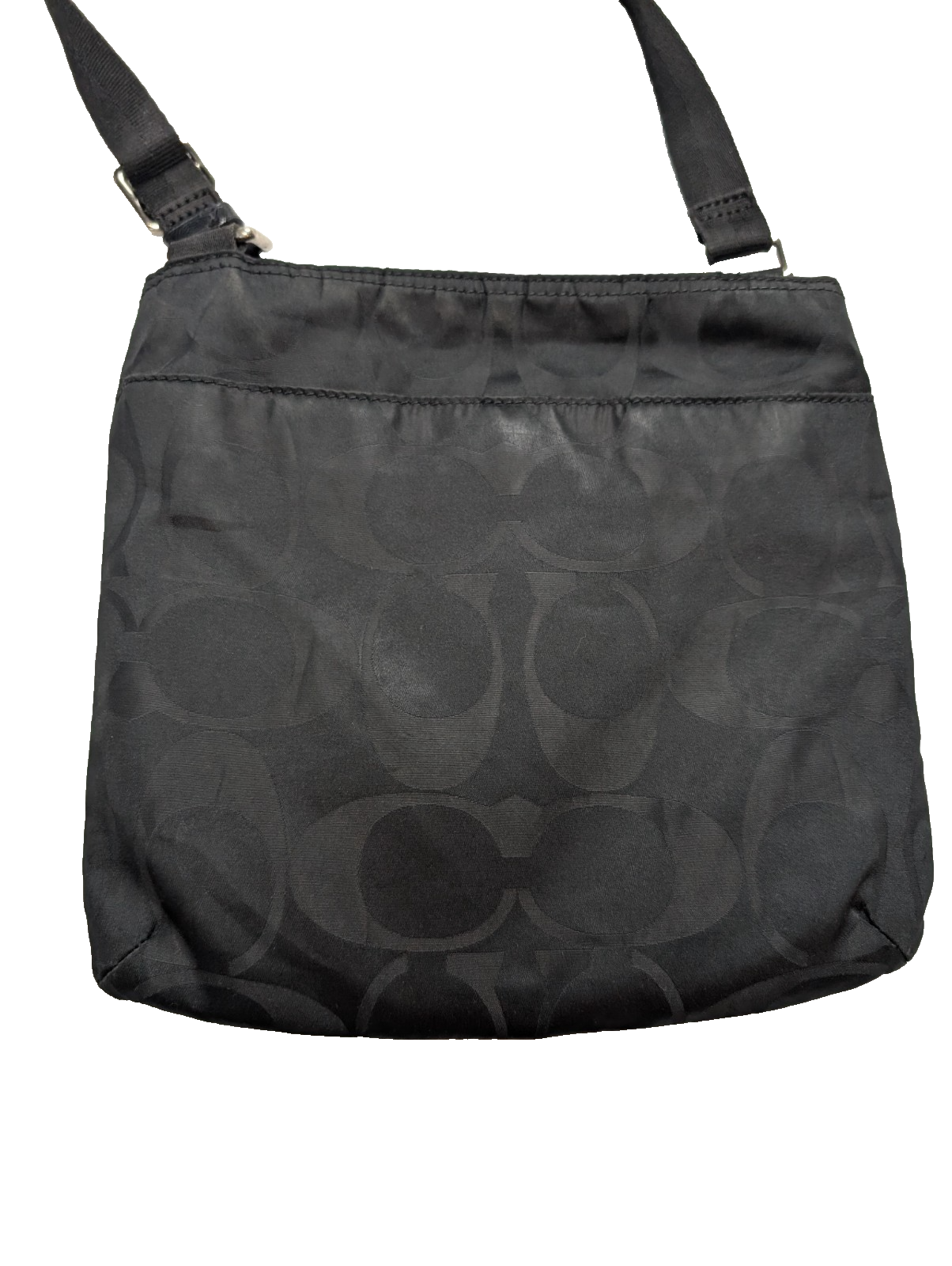 Sac Coach bandoulière en toile jacquard Signature noire