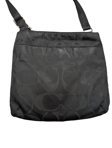 Sac Coach bandoulière en toile jacquard Signature noire