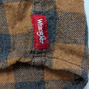 CHEMISE FLANELLE WRANGLER M MARRON NOIR Carreaux Workwear Poche Stylo