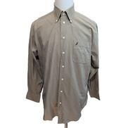 Chemise Nautica M/L Made in Hong Kong Oxford Kaki / crème manches longues