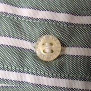 Chemise BURBERRY M Verte Rayures Blanches Oxford Logo Brodé Manches Longues