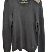 Pull femme Lauren Ralph Lauren L gris anthracite col rond coudières L-RL