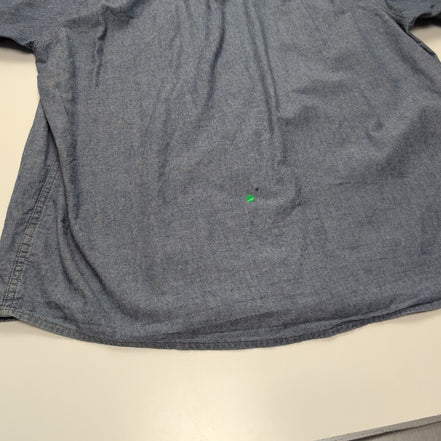 Chemise Wrangler XL Bleu Chiné 100% Coton 2 Poches Manches Courtes