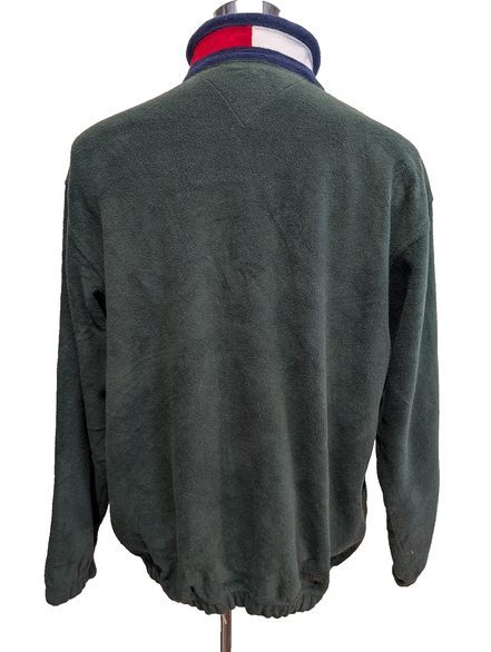 Sweat Polaire Épais Vintage Tommy Hilfiger Col Zip Vert Taille S | 537WSR