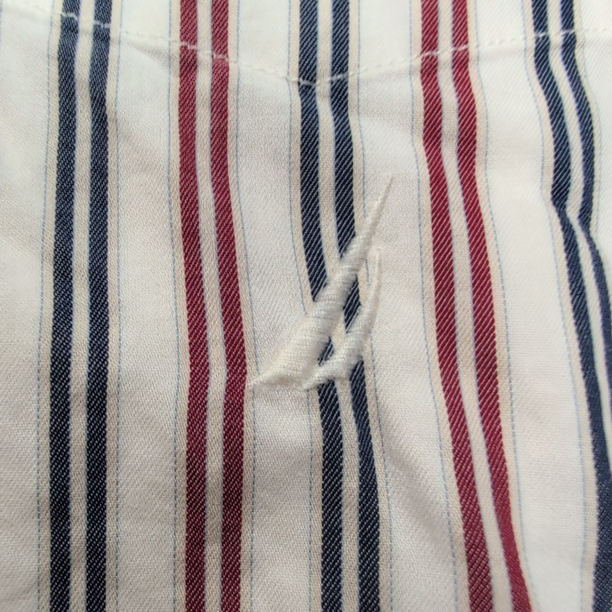 Chemise Nautica Traveller Twill L Rayures Rouge Blanc 100% Coton manches longues