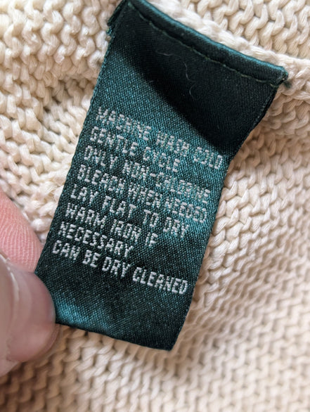 Pull Ralph Lauren femme (Lauren) Crème Col Rond 100% Coton Mercerisé XL