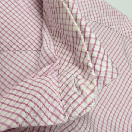 Chemise BURBERRY 100% Coton Rose Fuchsia L Logo Brodé Manches Longues