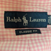 Chemise Polo Ralph Lauren Shirt XL XXL Classic Fit Carreaux Rose Button Down Cot