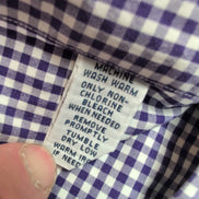 Chemise Ralph Lauren Classic Fit L Vichy Violet Logo Vert Coton manches longues