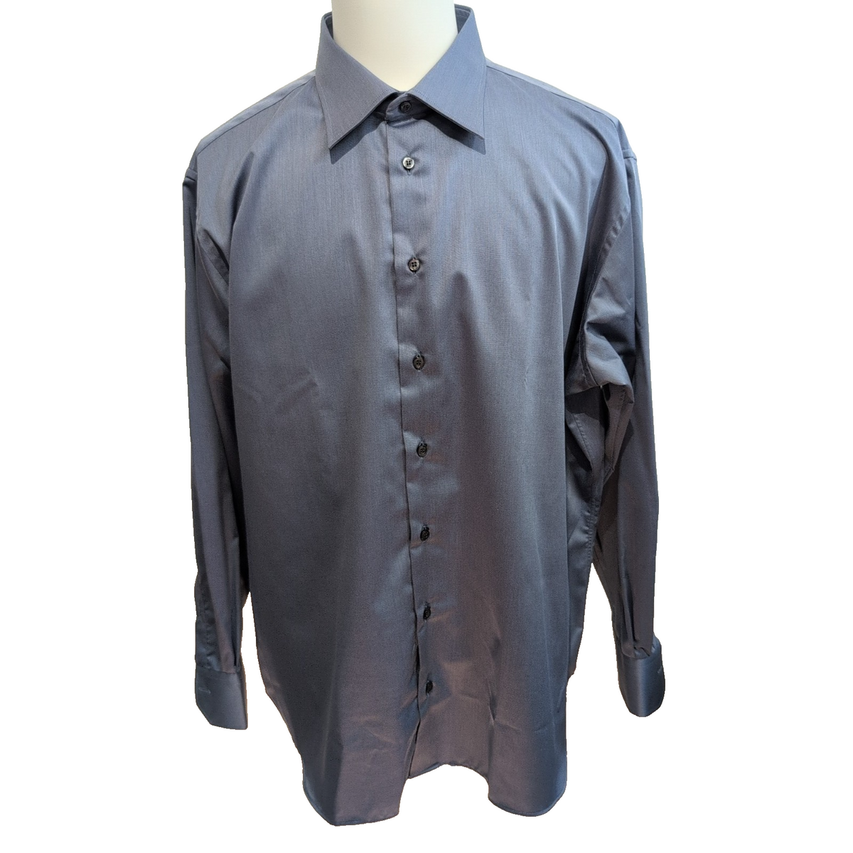 Chemise Ingram 2XL Bleu Uni 100% Coton Neuve Sans Étiquette Italie