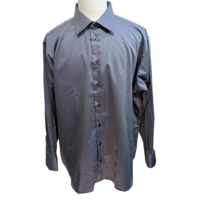 Chemise Ingram 2XL Bleu Uni 100% Coton Neuve Sans Étiquette Italie