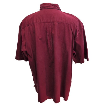 Chemise DOCKERS Homme 2XL Bordeaux Unie Manche Courte Poche