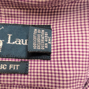 Chemise Ralph Lauren M Violette Carreaux Logo Vert Classic Fit Shirt BD