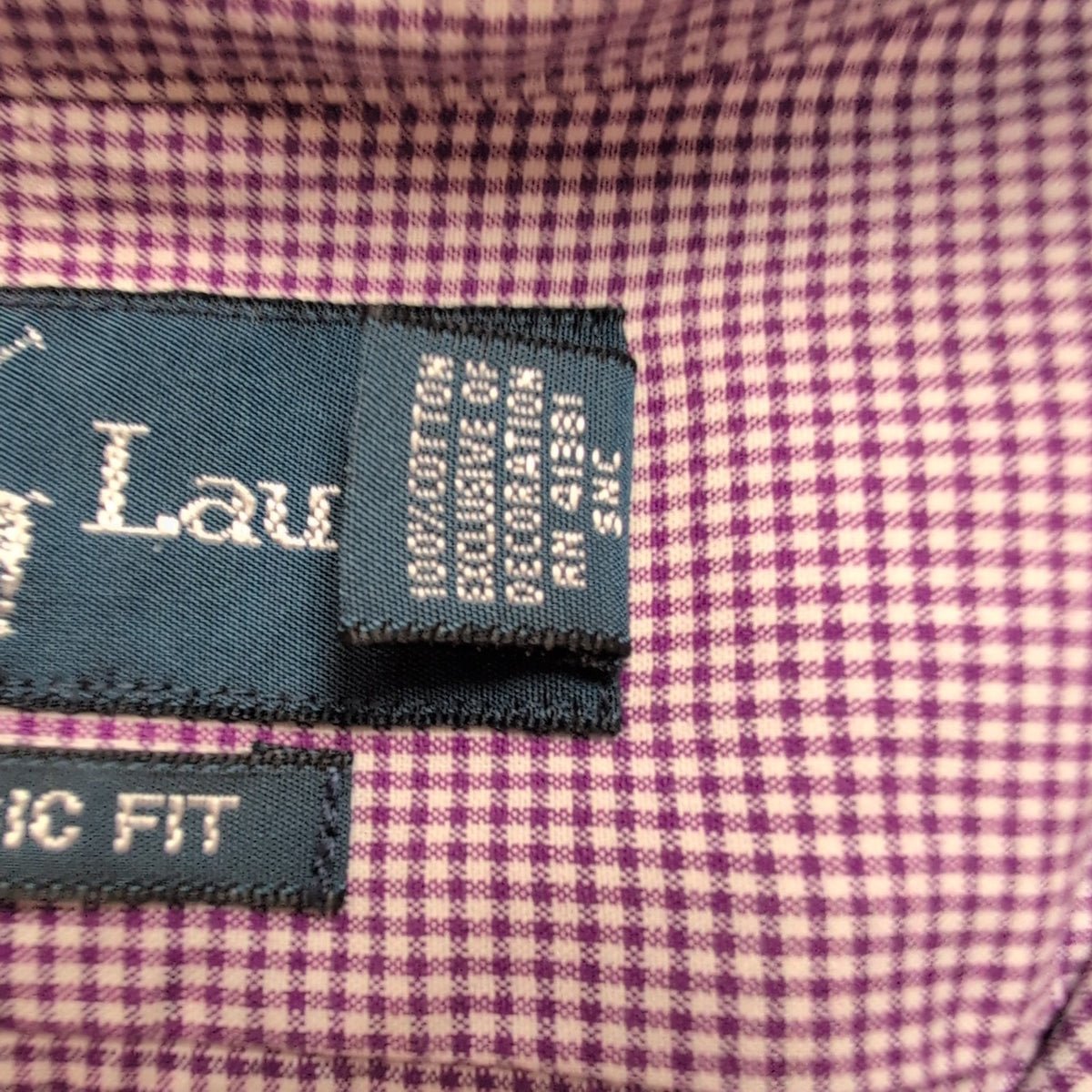 Chemise Ralph Lauren M Violette Carreaux Logo Vert Classic Fit Shirt BD