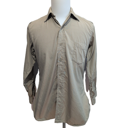 Chemise Creighton Made in USA S 14½ Marron Clair Poplin Coton Homme