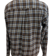 Chemise Lee Flanelle Taille M Marron et Bleu à Carreaux Vintage