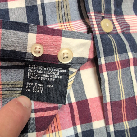 Chemise Nautica L bordeaux bleu marine à carreaux coton manches courtes
