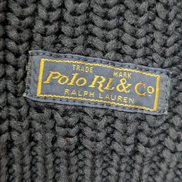 Pull chaud Polo Ralph Lauren Épais Noir Col Boutonné Coudières Taille S