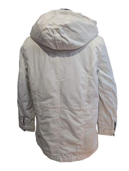 NAUTICA Manteau Long Femme M Blanc Imperméable Doublé Capuche Amovible | 325BSR
