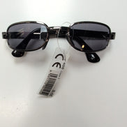 Lunettes de soleil Y2K Carrées Métal Chromé Gris Foncé Branches Larges