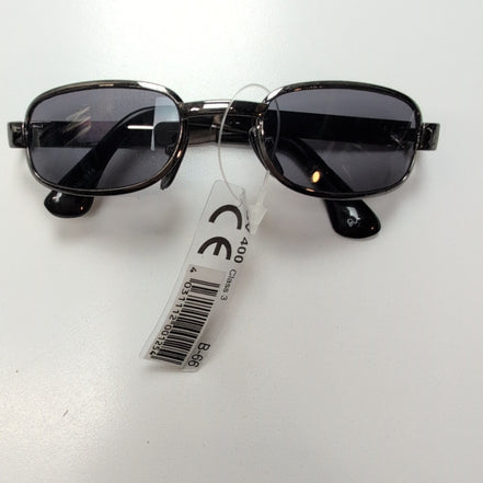 Lunettes de soleil Y2K Carrées Métal Chromé Gris Foncé Branches Larges