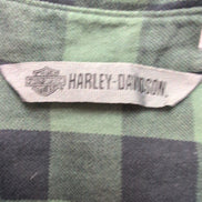 Chemise Harley Davidson flanelle M kaki noir carreaux manches courtes vintage