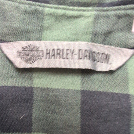 Chemise Harley Davidson flanelle M kaki noir carreaux manches courtes vintage