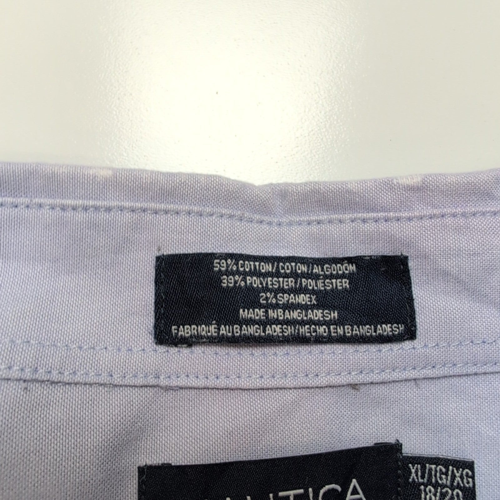 Chemise NAUTICA Enfant / Ado XL Lilas Modèle Stretch Manches Courtes Poche
