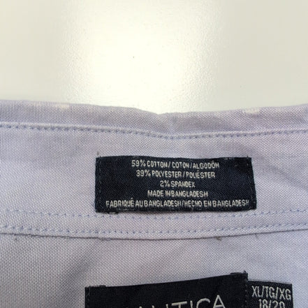Chemise NAUTICA Enfant / Ado XL Lilas Modèle Stretch Manches Courtes Poche