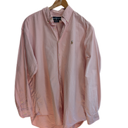 Chemise Ralph Lauren rose uni logo marron taille L #2507