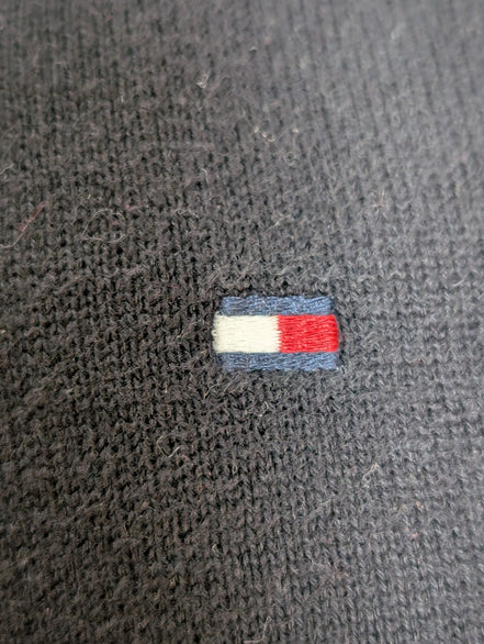 Pull Tommy Hilfiger Col V Noir Profond Manches Longues - Taille L