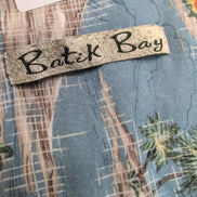 Chemise Hawaïenne Batik Bay Rayonne Bleu Motif Plage Surf S