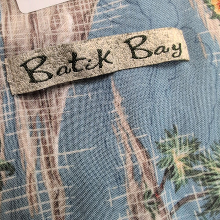 Chemise Hawaïenne Batik Bay Rayonne Bleu Motif Plage Surf S